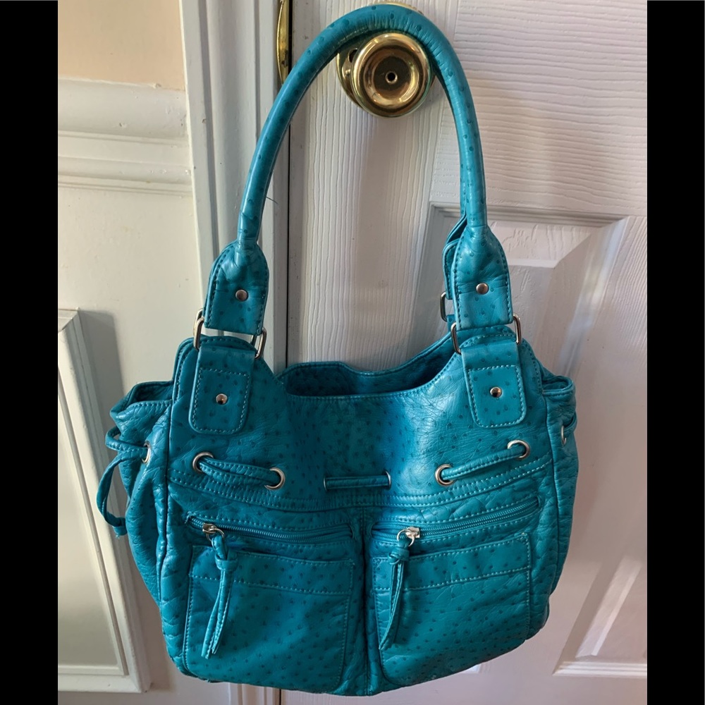 Beautiful turquoise blue hobo shoulder bag purse